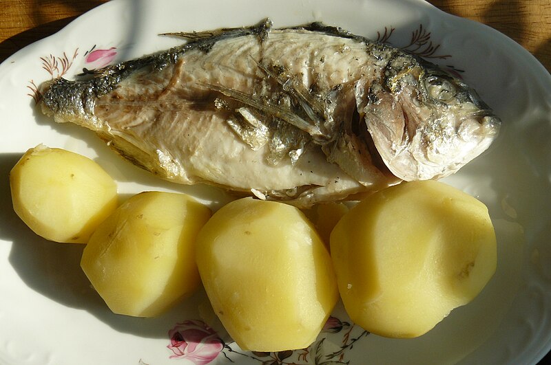 Dorado med bagte majroer
