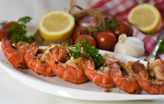 Tigerrejer, grillede med soltørrede tomater